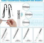 2 PCS Dog Whistles,Professional Recall Dog Training Whistle with Lanyard,Adjustable Ultrasonic Silent Dog Recall Whistles,Dog Whistle to Stop Barking Neighbors Dog,Dog Barking Stopper (White+White)