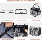 Ownpets Airline Approved Large Cat Carrier - Fits Most Airlines, Foldable Pet Travel Carrier with Metal Frame, Waterproof for Medium Big Cats 20 lbs+ & 2 Kittens/Puppies, Grey (17.7"x11.8"x12.2")