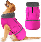 Dogcheer Warm Dog Coat, Christmas Dog Jacket Waterproof Puppy Winter Coat with Buckles, Reflective Adjustable Pet Snow Jacket Turtleneck Fleece Sweater for Small Medium Large Dogs - Pink, M