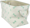 Bone Dry Pet Storage Collection Paw and Bone Print, Small Rectangle, 14x8x9", Mint