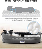 Orthopedic Dog Bed for Large Dogs, Pet Sofa Bed with Egg Crate Foam, 4-Sided Bolster, Removable Washable Cover & Anti-Slip Bottom, X-Large Dark Gray