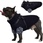 Lelepet Dog Coat 3 in 1 Waterproof Dog Winter Jacket with Harness Built in Windproof Snow Jakcet with Detachable Fleece Sweater Lining Reflective Thermal Cold Weather Coats for Small Medium Large Dogs