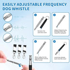 3 Pack Dog Whistle to Stop Barking Neighbors Dogs, Adjustable Silent Dogs Whistle, Training Whistles with Lanyard, Recall Training Whistles to Stop Barking Neighbors Dog(Black, White, Red)