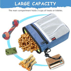 Dog Treat Pouch - 3 Ways to Wear Treat Pouches for Pet Training and 2 Pieces Clicker Taining for Dogs, Dog Training Treat Pouch Bag and Dog Clicker for Training with Waist Belt Shoulder Strap - Blue