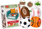 Agape Natural Cat Toys, 100% Catnip & Silvervine Filled, Interactive Chew and Kicker Balls for Indoor Cats, Enrichment and Teeth Cleaning Fun for Bored Cats and Kittens, 4 Pack Crinkle Cat Toys
