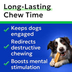 BARK&SPARK Yak Cheese Himalayan Dog Chews - 100% Natural & Long Lasting Dog Treats, Yak Milk Chews for Small, Medium & Large Dogs, Lactose & Gluten Free Dental Sticks, Healthy & Safe (4 Medium Chews)