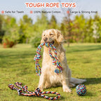 Aitmexcn Dog Rope Toys for Large and Medium Aggressive Chewers, 8 Pack Heavy Duty Dog Rope Toy for Large, Dental Cleaning Chew Toys, Tug Toy for Boredom, 100% Cotton Indestructible Pet Toy