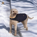 Queenmore Warm Puffer Dog Coat, Quilting Winter Jacket Ultra Thick Plush Lining with Storage Pockets (Dark Navy, X-Large)