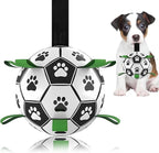 Dog Soccer Ball, Interactive Toys for Tug of War, Puppy Birthday Gifts, Tug Toy, Water Toy, World Cup Durable Balls for Small & Medium Size (6 inch)