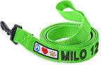 Pawtitas Personalized Dog Leash Embroidered Customize with Your Pet Name & Phone Number Puppy 6 ft Long Extra Small Green Custom Engraved Name, Green ✅ Solid, Customized 2XS (Pack of 1)