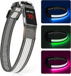 Multi-Color Light up Dog Collar, YFbrite USB Rechargeable LED Puppy Collar Super Bright Adjustable Glowing Dog Lights for Night Walking (Multi-Color, Small)