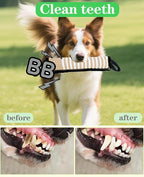 Clysoru Tug Toy for Dogs Squeaky Toy with 2 Strong Handles Lasting Training Equipment Puppy to Large Dog Interactive Toys of War Pull Indestructible Rope Pet Crinkle Teething (Black)