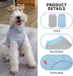 KYEESE 2Pack Dog Shirts Waffle for Small Dogs Stretchy Pet T-Shirts Lightweight Dog Tank Top Sleeveless Dogs Vest Breathable, Large, Blue+Grey