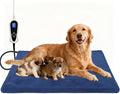 Bestio Extra Large Dog Heating pad,47×30 in Heated Dog Bed Adjustable Thermostat (1-24 Hours) and Chew Resistant Steel Cord with One Blue Plush Cover