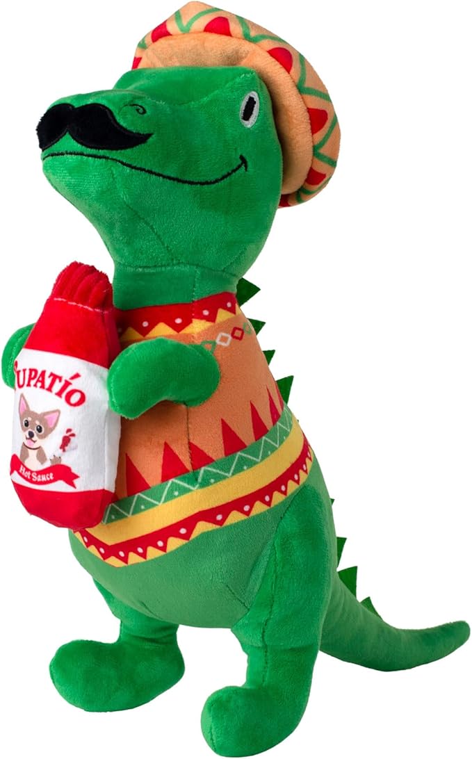 Fringe Studio "Fiesta Saurus Plush Dog Toy, Pet Shop Collection (314338)