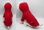 Pet Warm Dog Coat for Winter Cold Weather Clothes Hooded Dog Jacket Small Puppies Medium Large Dog Cat Clothes Insulated Padded Snow Parka (Red, XX-Large)