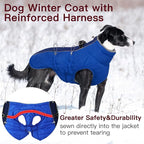 Winter Dog Coat - Zip Up Snowsuit Jacket, Reflective & Water-Resistant, Large (3X), Royal-Blue