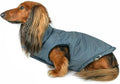 DJANGO Reversible Puffer Dog Coat – Warm Winter Dog Jacket & Water-Repellent Insulated Dog Coat w/Harness Hole, Windproof, Adjustable Fit for Small & Medium Dogs, Dachshunds – Twilight Blue, Medium