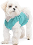 Gold Paw Stretch Fleece Dog Coat, Stretchy Pet Sweater, Machine Washable Pullover for Winter and Fall, Turquoise, 8