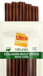 Ultra Chewy Collagen Sticks 9-12 inches (5 Pack) – Long Lasting Odor-Free, All-Natural Dog Chews – Rawhide & Bully Stick Alternative