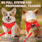 Dog Harness Step in Dog Vest Harness, Reflective Adjustable Puppy No Pull Harness Breathable Soft for Small and Medium Dogs Cats, Red, XXS