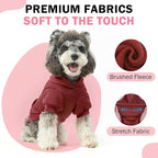 SCENEREAL Dog Hoodie Sweaters for Small Medium Large Size Dogs, Fleece Dog Sweatshirt with Hat and Pocket,Soft Cold Winter All Weather Dog Clothes for S to XL Sized Dogs, Burgundy M