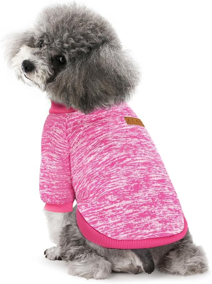 2 Pieces Pet Dog Classic Knitwear Sweater, Fleece Coat for Small,Medium Dogs,Warm Pet Dog Cat Clothes,Soft Puppy Customes for Chihuahua Yorkshire Tzu (Rose Red Orange,XL)