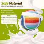 Nobleza Squeaky Tennis Balls for Dogs, 12 Pack 2.5" Floatable Dog Tennis for Small Medium Pet, Training Safe Natural Rubber Dog Toys Balls for Dogs to Fetch Exercise, Rainbow