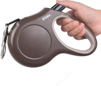 Fida Retractable Dog Leash, 16ft Heavy Duty Pet Walking Leash for X-Small/Small/Medium/Large Dog or Cat up to 110 lbs, Tangle Free. One-Hand Brake (Large, Coffee)