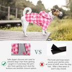Dog rain Coat Waterproof Raincoat Puppy Jacket with Legs Buttons Zipper Hood Drawstring Fit for Yorkie Terrier Schnauzer Poodle Border Collie Labrador Golden Retriever 8lbs to 80lbs Pink M