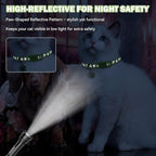 4PCS Breakaway Cat Collars,Reflective Cat Collar with Bells,Kitten Collars for Boy&Girl Cats Breakaway Collar for Cats with Paw Pendant 7.5-12.6 Inch(Black+Blue+Green+Grey)
