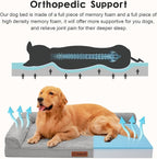 Orthopedic Dog Beds Large Sized Dog, Memory Foam Pet Bed for Large Dogs, Washable Removable Cover, Nonskid Bottom, Waterproof, 44x32x6 Inches, Light Grey