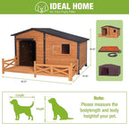 GUTINNEEN Extra Large Heated Dog House Insulated Dog Kennel Weatherproof Dog Shelter with Safe Heating Pad, Insulated Liner, Chew-Proof Metal Frame for Large Dog Breeds, 60.3" L x 50.3" D x 35.4" H