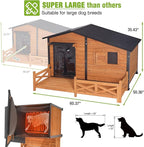 GUTINNEEN 60.3" L Extra Large Heated Dog House Outdoor Insulated Winter Dog Kennel with Thermostat-Controlled Heating Pad, Chew-Proof Metal Frame and 6-Sided Insulated Liner for Large Dogs