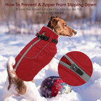AOFITEE Coat for Medium Dogs, Turtleneck Warm Dog Winter Jacket with Back Zipper, Medium Pet Snowsuit with Reflective Trims, Dog Puffer Jacket for JackRussell, Boston Terrier, French Bulldog