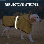 Fashion Hooded Dog Raincoat - Reflective Dog Rain Jacket Lightweight Waterproof Rain Coat for Large Dogs (X-Large, Yellow)
