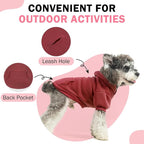 SCENEREAL Dog Hoodie Sweaters for Small Medium Large Size Dogs, Fleece Dog Sweatshirt with Hat and Pocket,Soft Cold Winter All Weather Dog Clothes for S to XL Sized Dogs, Burgundy S