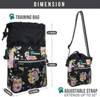 PetAmi Dog Treat Pouch, Pet Treat Pouch for Training, Dog Walking Bag Holder for Kibbles, Pet Food Toy, Dog Trainer Essentials Supplies, Poop Bag Dispenser, 3 Ways to Wear (Floral Black)