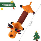 IOKHEIRA Christmas Dog Toys Squeaky Plush Crinkle Rope – Interactive Tug-of-War Chew Toy for Small Medium Large Breeds, Cute Holiday Reindeer Gift