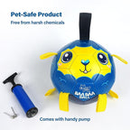 Race&Herd 6" Jolly Soccer Ball for Dogs - Tough Durable Dog Ball Toy with Straps, Pet Bouncy Herding Balls for Dogs, Floating Dog Balls with Tags for Water Fetch (BaaBaaBall, Baby Sheep)