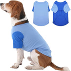 2 Pack X-Large Dog Shirts - Breathable Lightweight Durable Tees, Durable Moisture-Wicking Clothes for Beagle, Bullmastiff, Sleeping Hot Summer Day Outdoor Activities, Travel, Seaside, Blue