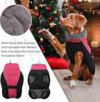 IDOMIK Dog Winter Coat, Reflective Waterproof Dog Jacket for Cold Weather, Warm Pet Coats for Small Medium Large Dogs, High Collar Doggy Fleece Snow Jacket, Winter Vest with Adjustable Buckle,L