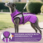 Mosucoirl Dog Raincoat Waterproof Raincoats for Dog Reflective Dogs Rain Jackets with Hood Hoodie Pet Rain Poncho Coat for Small Medium Large Dogs Puppies S-XXL (Purple, XL)