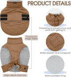 FUAMEY Winter Warm Dog Coat, Fleece Turtleneck Jacket, Thick Waterproof Windproof Cold Weather Coats, Snowsuit Vest for Small to Large Dogs