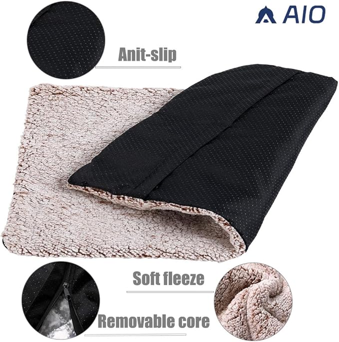 heated cat bed SelfSelf Heating Cat Dog Mat Advanced Extra Warm Thermal Pet Pad for Indoor Outdoor Pets with Removable Cover Non-Slip Bottom Washable Non Electric Warming Cat Bed Gray 19.68*27.56 inch