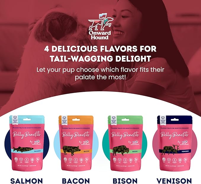 Onward Hound Training Treats for Dogs - Soft Bison - Low Calorie Dog Training Treats for Sensitive Stomachs with Single Source Premium Protein, Corn Free, & Soy Free Formula - 10 oz