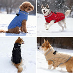 Dog Coat, Warm Dog Winter Coat for Large Dogs, Waterproof Jacket with Harness Built in, Reflective Turtleneck Cold Weather Coats with Zipper,Pet Fleece Vest Snow Jacket, Red XXL