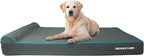 The Dog’s Bed Orthopedic Headrest Dog Bed XXXL Grey/Blue, Memory Foam, Pain Relief for Arthritis, Hip & Elbow Dysplasia, Post Surgery, Lameness, Waterproof Washable Cover