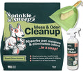 Sprinkle & Sweep Pet Accident Cleanup for all Hard Surface - Non Toxic Quick Pet Mess Cleaner & Odor Remover for Urine, Poop, Vomit, Diarrhea & Potty Training (1Bag + Sweepr Kit + 1 Spray)