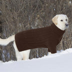 Large Dog Sweater - Turtleneck Thick Warm Doggie Christmas Sweater for Girl Boy Dogs (Brown L)